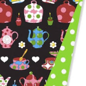 Cadeaupapier rollen 50 cm 200 meter Teacups Black K601104/6