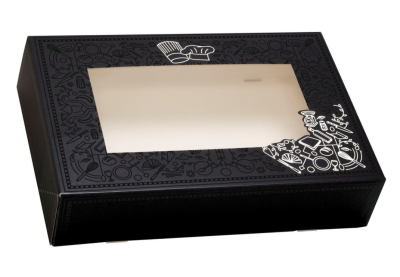 Cateringdozen Zwart + venster 550x375x080 10stuks Dessin 835