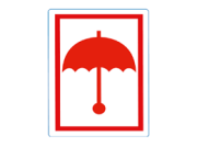 Waarschuwingsetiketten paraplu