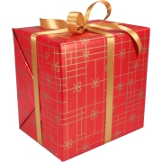 Cadeaupapier rollen 30 / 50 cm. Strikken rood/goud