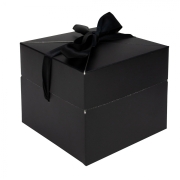 Geschenkdoos pop-up box zwart 12,5 x 12,5 x 10,5 cm