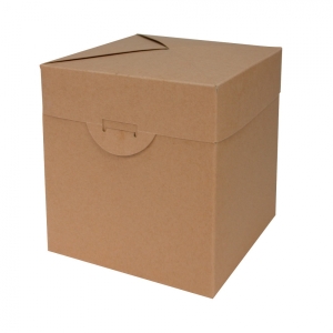 Geschenkdoos pop-up box bruin 15 x 15 x 16 cm.