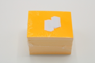 Fluor karton prijskaart 6 x 8 cm.  oranje