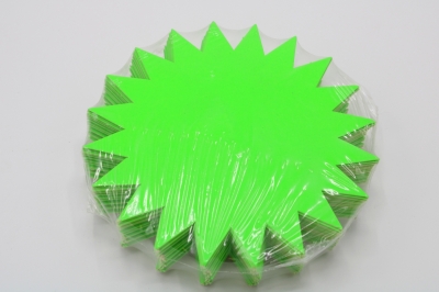 fluor karton prijskaart ster 15 cm. groen